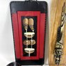 Wood Leather And Beaded African Decor (Local Pick Up Or UPS Store Ship Only)