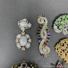 9 Piece Gold And Silver Tone Statement Brooches Rhinestones  Crystals And Glass