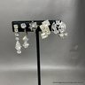5 Pairs Costume Jewelry Earrings With Rhinestones  By Coro And Others