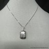 Sterling Silver Italian Box Chain And Engraved Hinged Locket 8 Grams