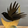 Michele Van Slyke 1998 Signed Metal Bird Sculpture  (Local Pick Up Or UPS Store Ship Only)