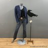 Shane Miller Steel Raven Garden Sculpture On Stand  (Local Pick Up Or UPS Store Ship Only)