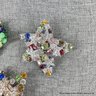 Three Colorful And Eclectic Star And Heart Brooches With Rhinestone And Glass Beads
