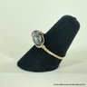 14 Karat Gold Wire Ring With Two Dark Pearls, Size 6