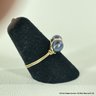 14 Karat Gold Wire Ring With Two Dark Pearls, Size 6