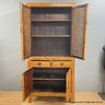 Indonesian Wood Two-piece Cabinet Pie Safe (LOCAL PICK UP ONLY)