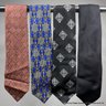Four Assorted Silk Ties From Versace, Valentino, Armani
