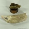 Traditional Style Scrimshawed Sperm Whale Tooth On Custom Wood And Bronze Base