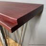 Cherry Stained Hardwood Aluminum Console Table (Local Pickup Only)