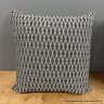 Pair Of Coordinating Black And Grey 18-inch Square Outdoor Throw Pillows