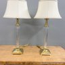Pair Of Tall Waterford Crystal And Brass Table Lamps (Local Pick Up Or UPS Store Ship Only)