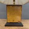 Ceramic Accent Table Lamp With Fabric Shade And Wood Base