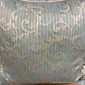 Set Of 3 Matching Decorative Euro Down Filled Throw Pillows In Cream And Sea Foam Green