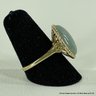14K Yellow Gold And Nephrite Jade Ring Size 7