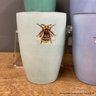 Set Of Six Cameron Snow Hand-Painted Kiln Fired Tea Cups With Bee Design In Box