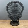 Black Rattan Peacock Chair With Bottom Cushion (LOCAL PICK UP ONLY)