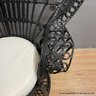Black Rattan Peacock Chair With Bottom Cushion (LOCAL PICK UP ONLY)