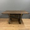 Stained Wood Table With Log Branch Legs (LOCAL PICK UP ONLY)