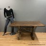 Stained Wood Table With Log Branch Legs (LOCAL PICK UP ONLY)