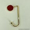 Louis Vuitton Red Leather & Goldtone Purse Hook With Original Box