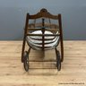 Antique Swinging Wood Baby Bassinet On Wheels (LOCAL PICK UP ONLY)