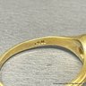 14k Yellow Gold & Diamond Ring Size 5 Total Weight 1.95 Gram