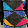 2 Vintage Women's Sweaters Semplice Cowl Neck And Bright Geometric Genoa By Brenda Lim
