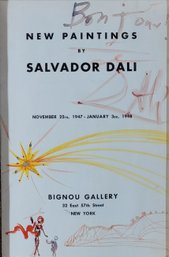 Salvador Dali Bonjour Original Watercolor Signed