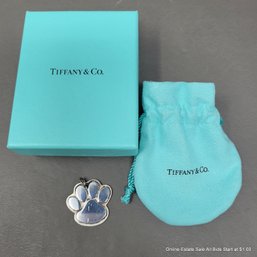 Tiffany & Co. Sterling Silver Paw Print Dog Tag Monogramed Juneau 12 Grams
