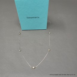Tiffany & Co. Elsa Peretti Color By The Yard Sterling Silver Aquamarine Necklace 3 Grams