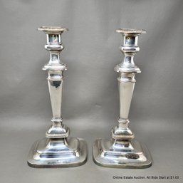 Antique Silver On Copper 12.5' Candlesticks