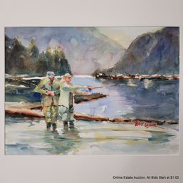 Earl Lasher Desolation Sound 2005 Watercolor On Paper Matted Unframed