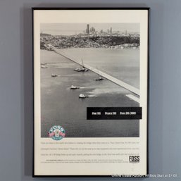 Foss Maritime I-90 Bridge Repair Framed Advertisement (Local Pick Up Or UPS Store Ship Only)
