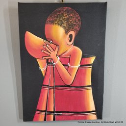 Cuban Girl Acrylic On Canvas Painting Unframed