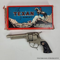 The Texan By Hubley 50 Shot Repeating Pistol Cap Gun In Original Box