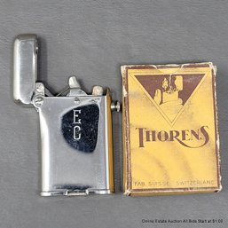 Thorens Push-Button Self -Striking Lighter With Original Box