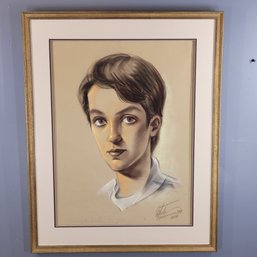 Pastel On Paper Vitale 1991 Portrait (Local Pick Up Or UPS Store Ship Only)