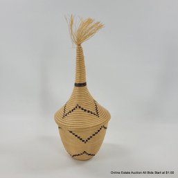 Zulu Imbricated Lidded Basket