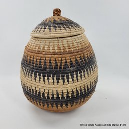 Zulu Imbricated Lidded Basket