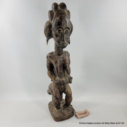 Ivory Coast Baule Fertility Carved Wood Statue Very Large (Local Pick Up Or UPS Store Ship Only)