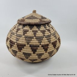 Zulu Imbricated Lidded Basket