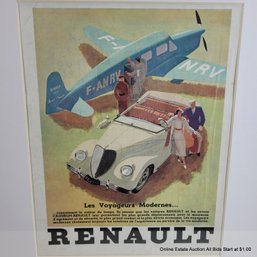 Original French Renault Poster Framed