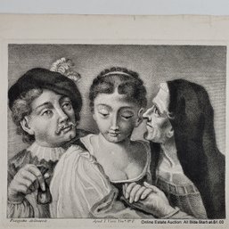 18th Century Engraving Drawn By Piazzetta Engraved By Cattini Unframed