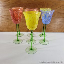 7 Art Glass Tulip Stems