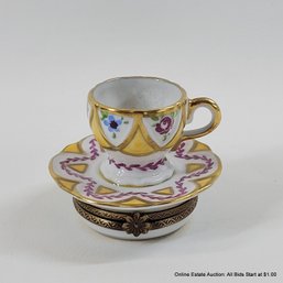 Limoges Porcelain Teacup Ring Box