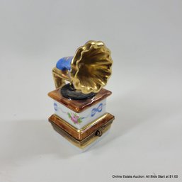 Limoges Porcelain Gramophone Ring Box