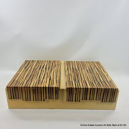 R & Y Augousti Inalid With Real Bamboo Double Jewelry Box