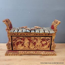 Ornate Carved Balinese 10 Key Gamelan (xylophone)  With 2 Mallets (contact For Shipping Options)