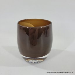 Glassybaby Glass Candle Holder In Chocolate  3.5'