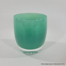 Glassybaby Glass Candle Holder In Teal 3.75'